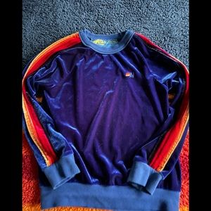 Boys classic AV velvet shirted crew sweatshirt
